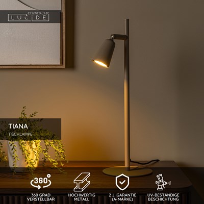 Lucide TIANA - Tischlampe - 1xGU10 - Taupe | Essential